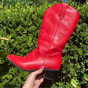 Red cowboy boots
